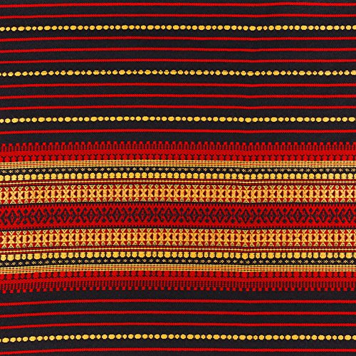 Rushnichok ST Patrick's Day Sale Decorative Fabric with Ukrainian Ornament for Making Tablecloth Easter plahta Ethnic GALICHINA red Black Yellow 300x150 cm / 118