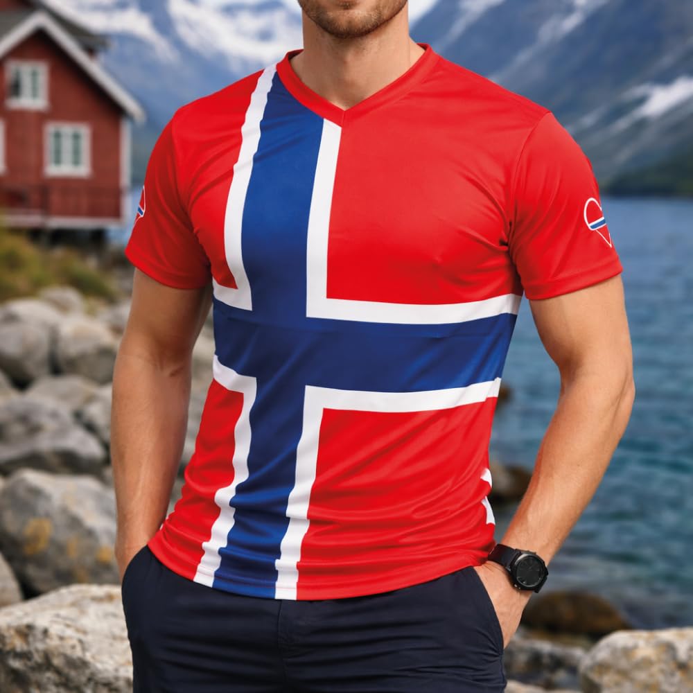 Herren-T-Shirt mit Flagge – Bequemes Polyester-Shirt mit aufgedruckter Länderflagge – Nationalstolz-T-Shirt für Herren, ideal für Pride-Paraden, Festivals oder den sommerlichen Alltag