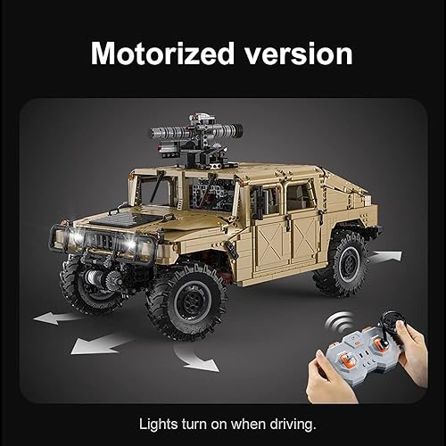 Miniatura 8 de CADA Master C61036W Humvee - Juego de bloques de construcción, 3935 piezas 18 2.4G RC Humvee SUV Off-Road Technik ladrillos de coche