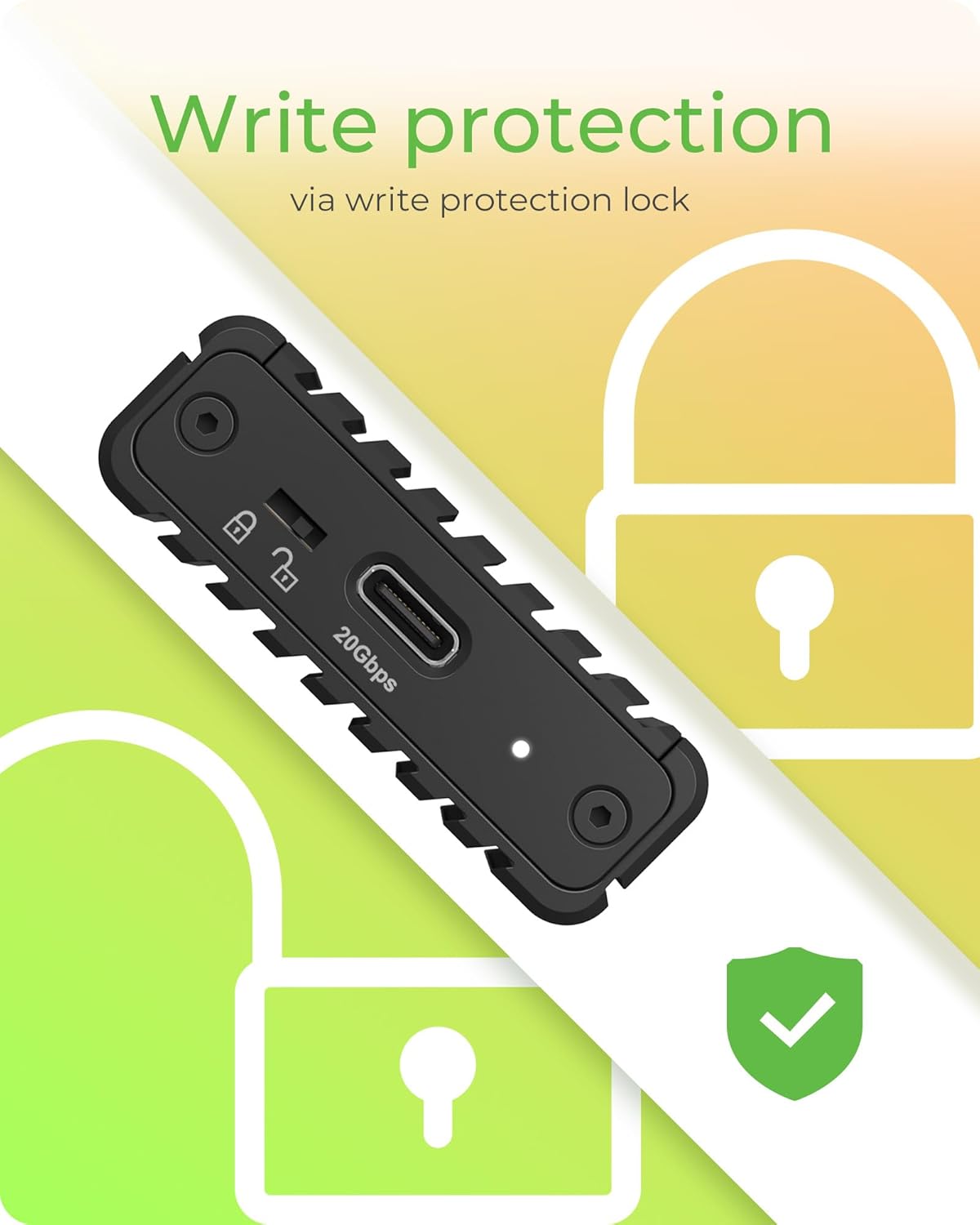 20Gbps M.2 NVMe SSD Enclosure, ICY BOX USB C External NVMe M.2 Enclosure with USB C 3.2 Gen 2x2, Tool-Free Case, Compatible with 2230/2242/2260/2280 Drives – Aluminum, Plug & Play - Image 5