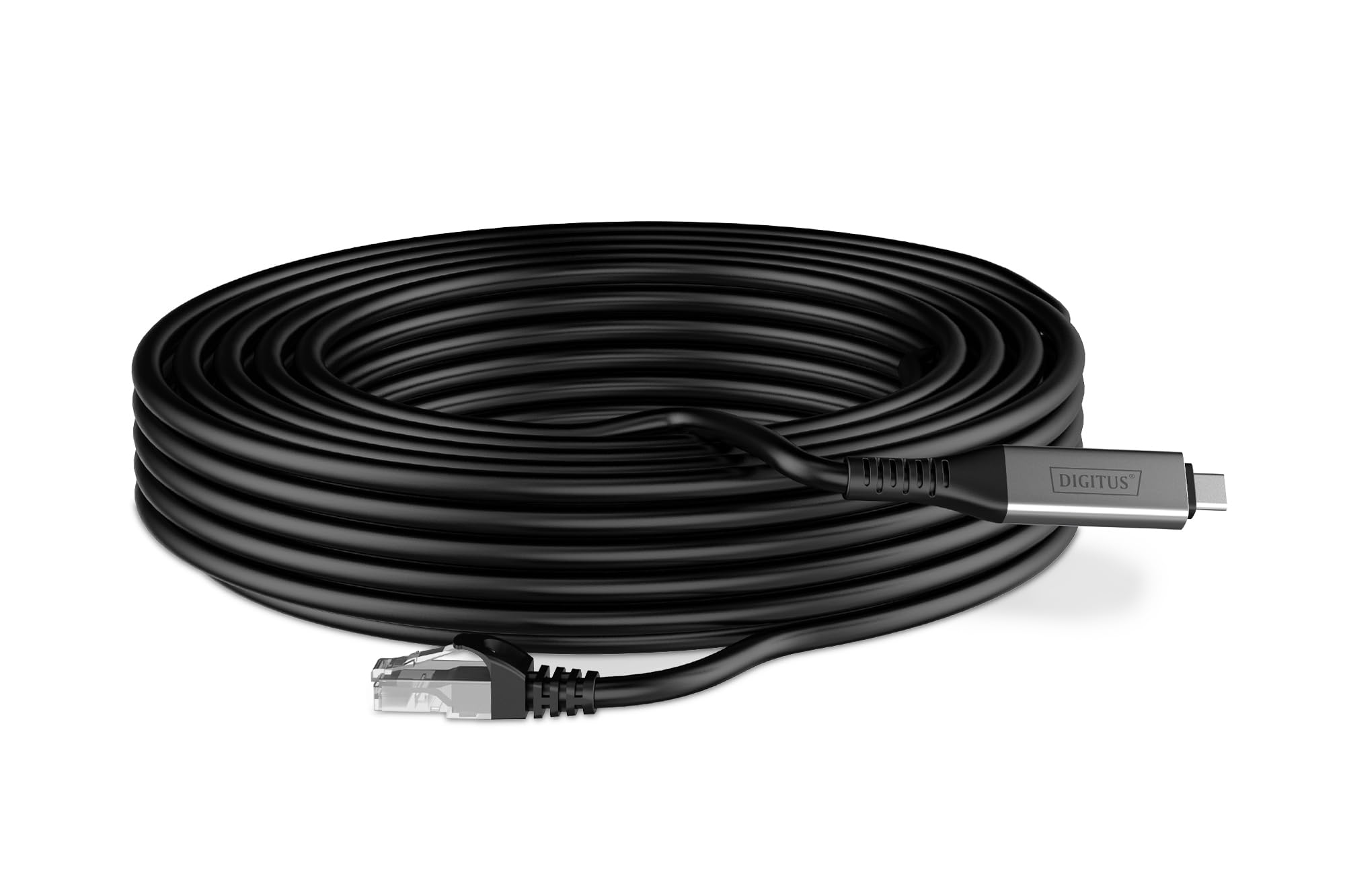 DIGITUS Adaptateur USB vers Ethernet – 15 m – USB-C vers RJ45 – 1 Gbit/s