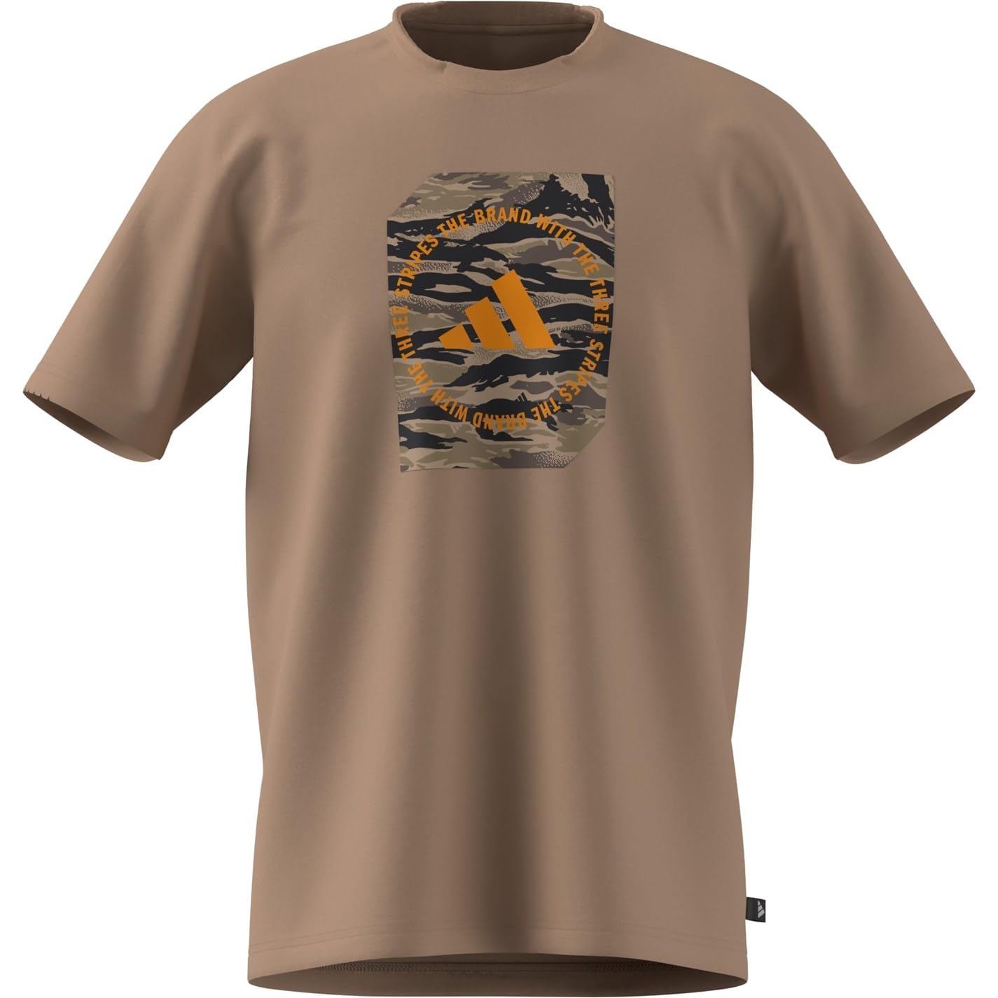 Adidas Men' Beige Graphic Logo T-Shirt in Size S, Sports Direct