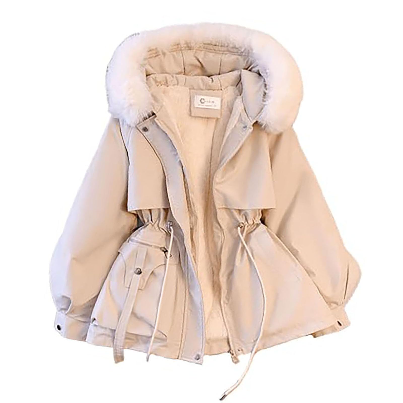 Genérico Chaqueta cálida para mujer,Entretiempo de Manga Larga abrigo acolchado plegable ligera color sólido con bolsillos parka acolchada Elegante Deportivo otoño e invierno