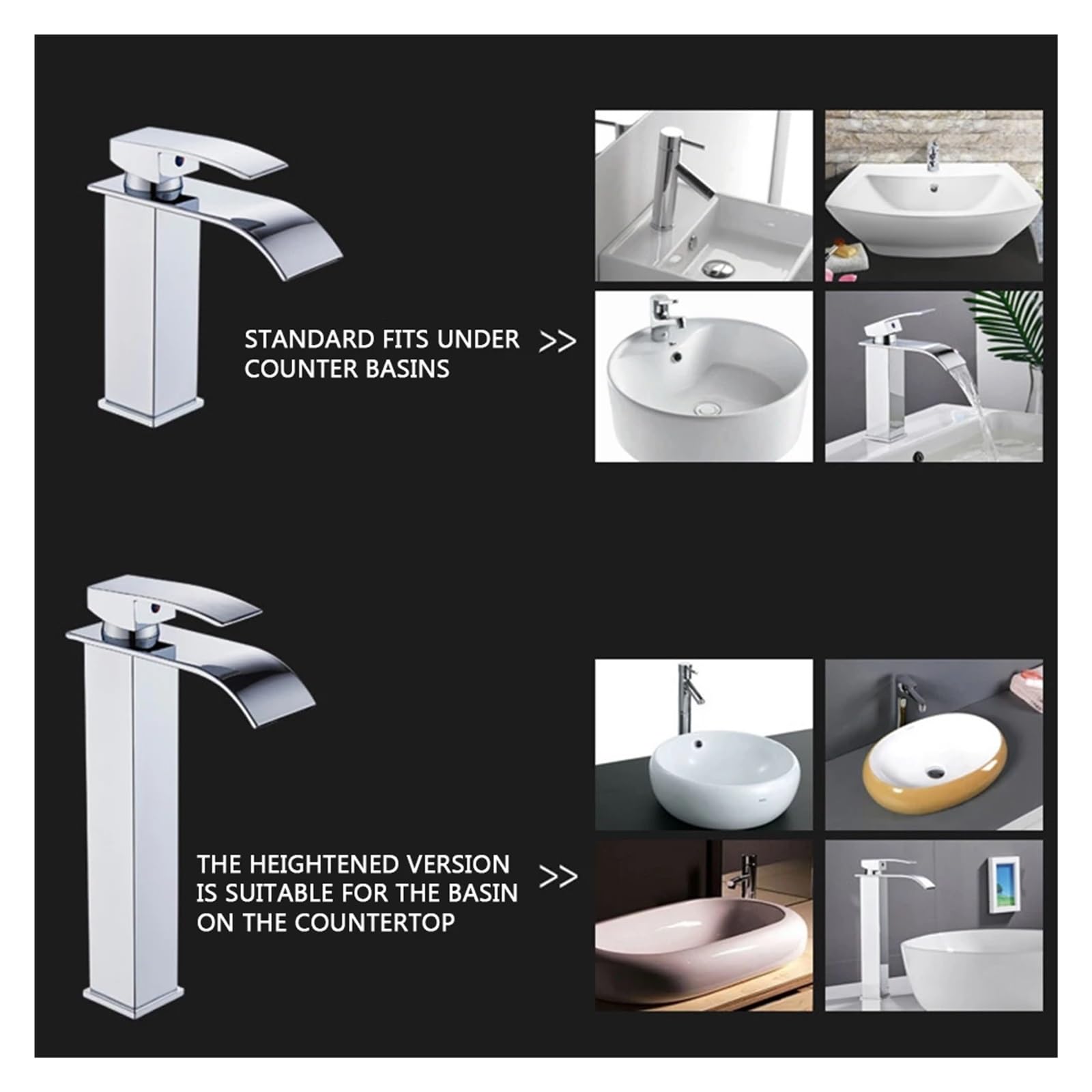 Grifo de Cocina Flexible de diseño Cuadrado Codo con Acabado Espejo, de Acero Inoxidable, con caño Ancho, Mezclador de Agua fría y Caliente, Elegante Grifo para Fregadero y baño.