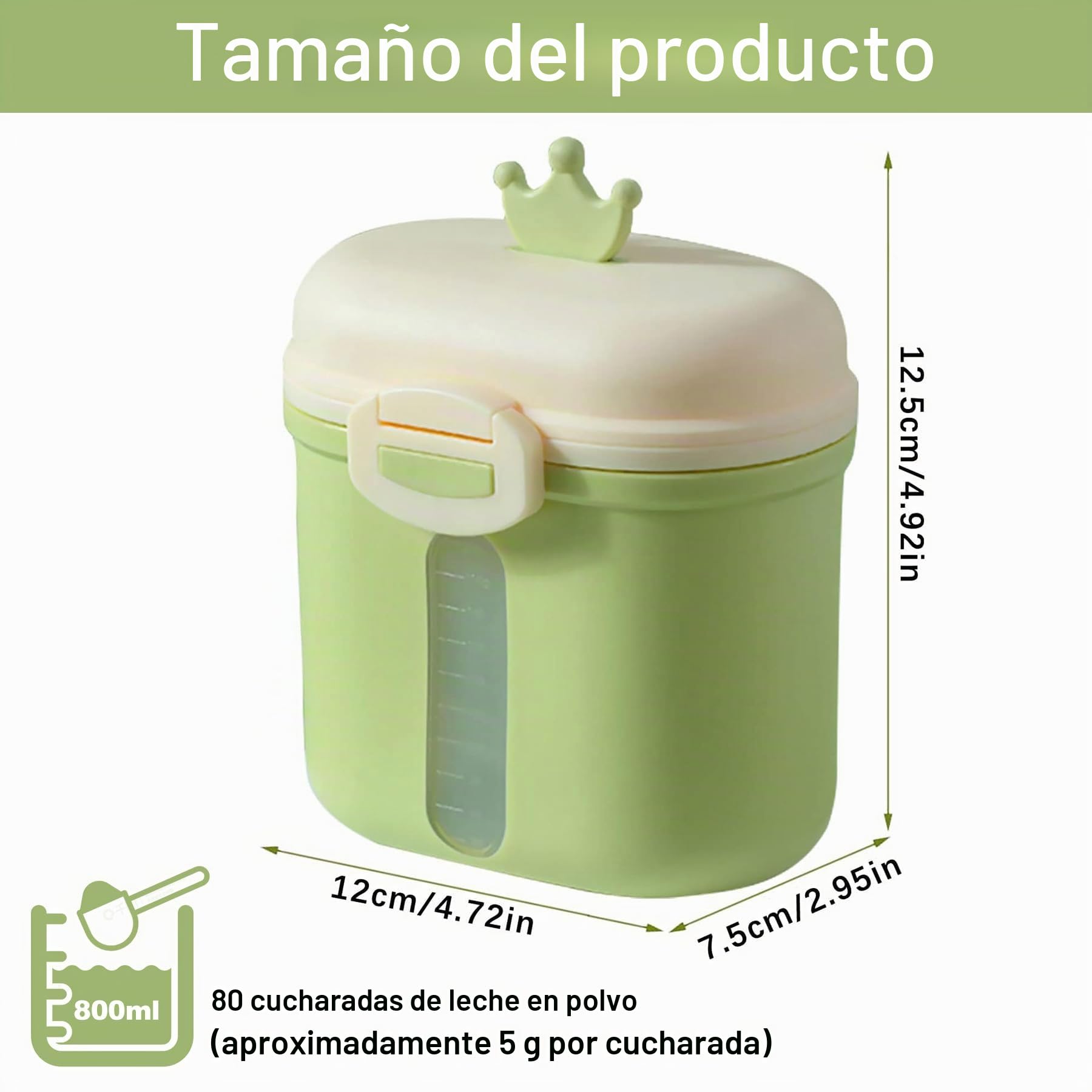 Dispensador de Leche en Polvo,Dispensador de Fórmula para Bebés,Hermético Caja de Leche en Polvo para Alimentaci,Contenedor Dispensador de Fórmula Portátil para Viajes