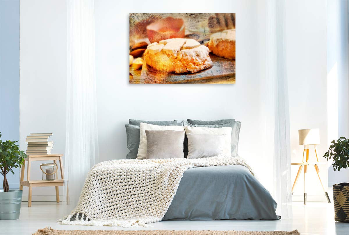 Premium Textil-Leinwand 120 x 80 cm Quer-Format Italian Food - Vintage Design, Leinwanddruck von Carmen Steiner