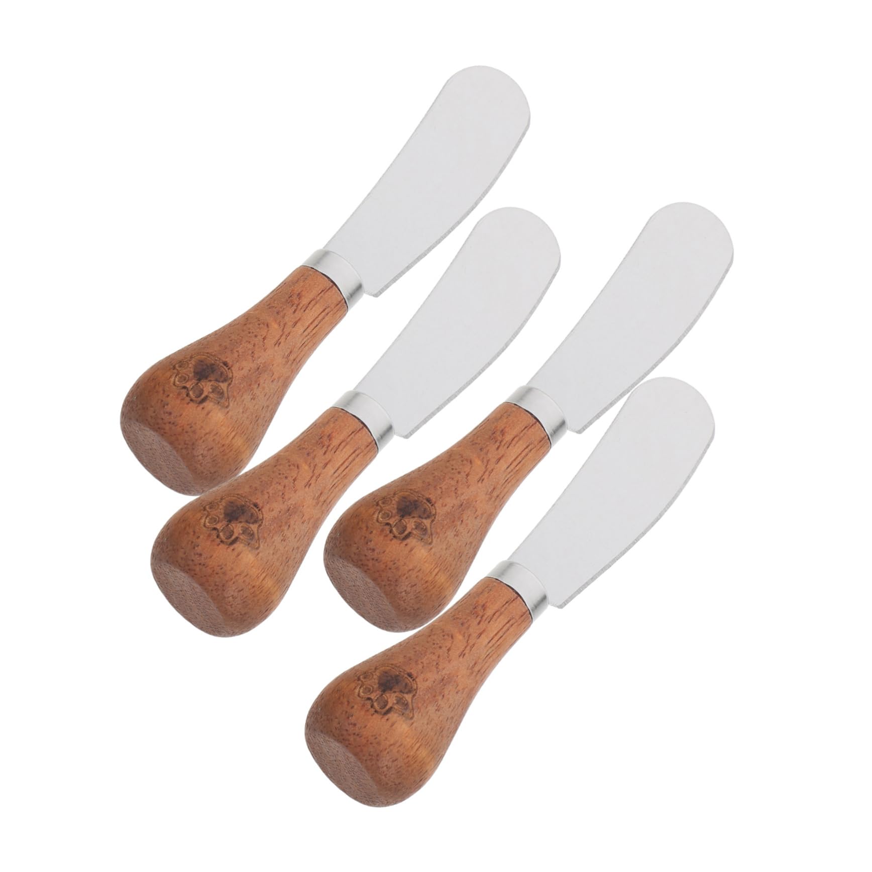 ULTECHNOVO 4-piece Cheese Knife Set Multi-function Butter Spreader Metal Fruit Jam Scraper Ergonomic Wood Handle Perfect for Parties Dinners