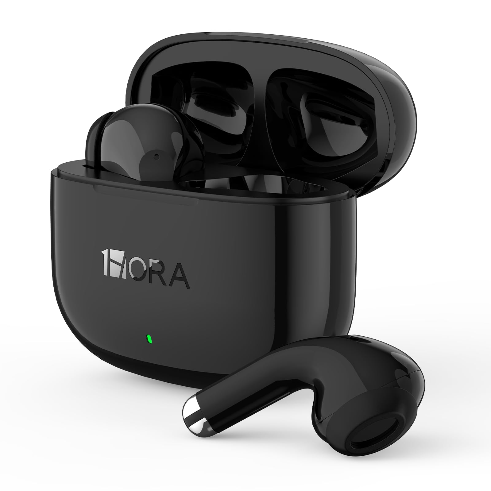 1 Hora Bluetooth 5.3 Wireless Headphones, In-Ear Bluetooth Headphones Wireless Sports Deep Bass with Microphone, Compatible with iPhone Xiaomi Samsung Huawei, Black