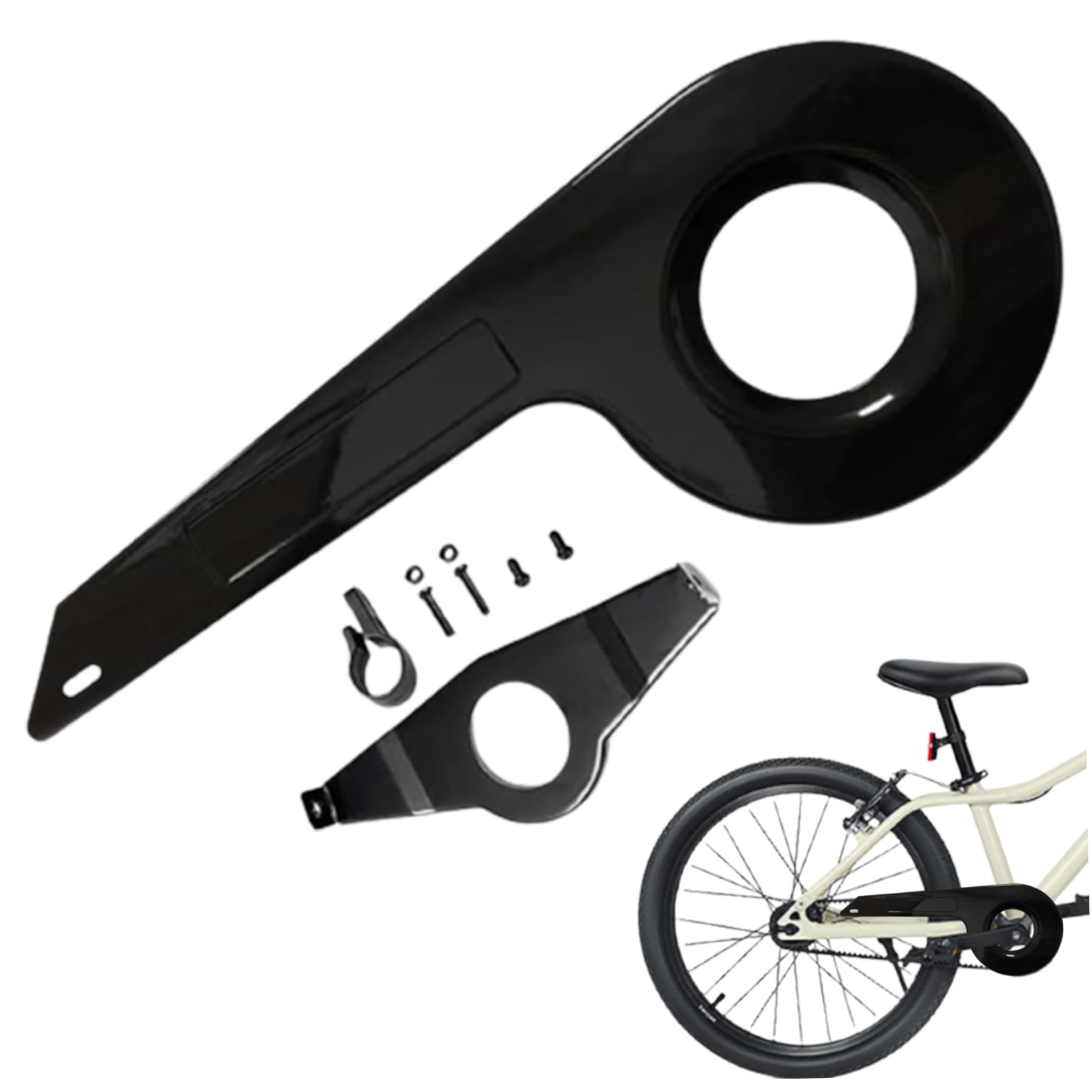 Protector de cadena de bicicleta negro para platos de 32-36 dientes 8