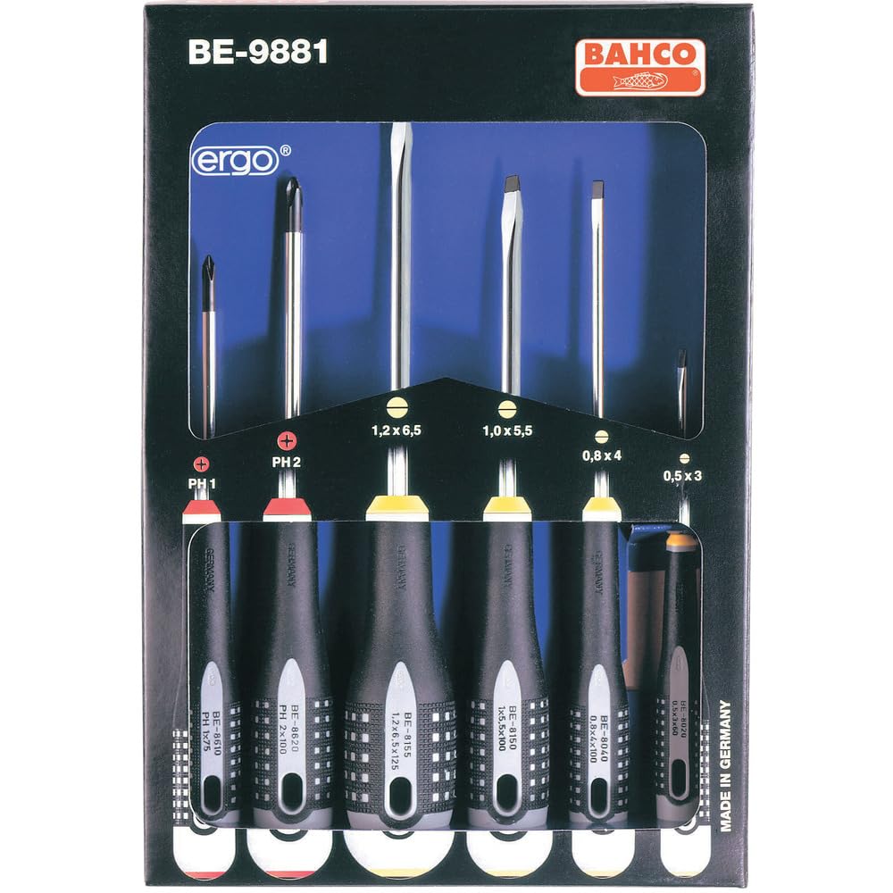 Bahco  BAHCOFIT Screwdriver Flat / slotted Tip5.5mm x 100mm Slotted  Screwdriver