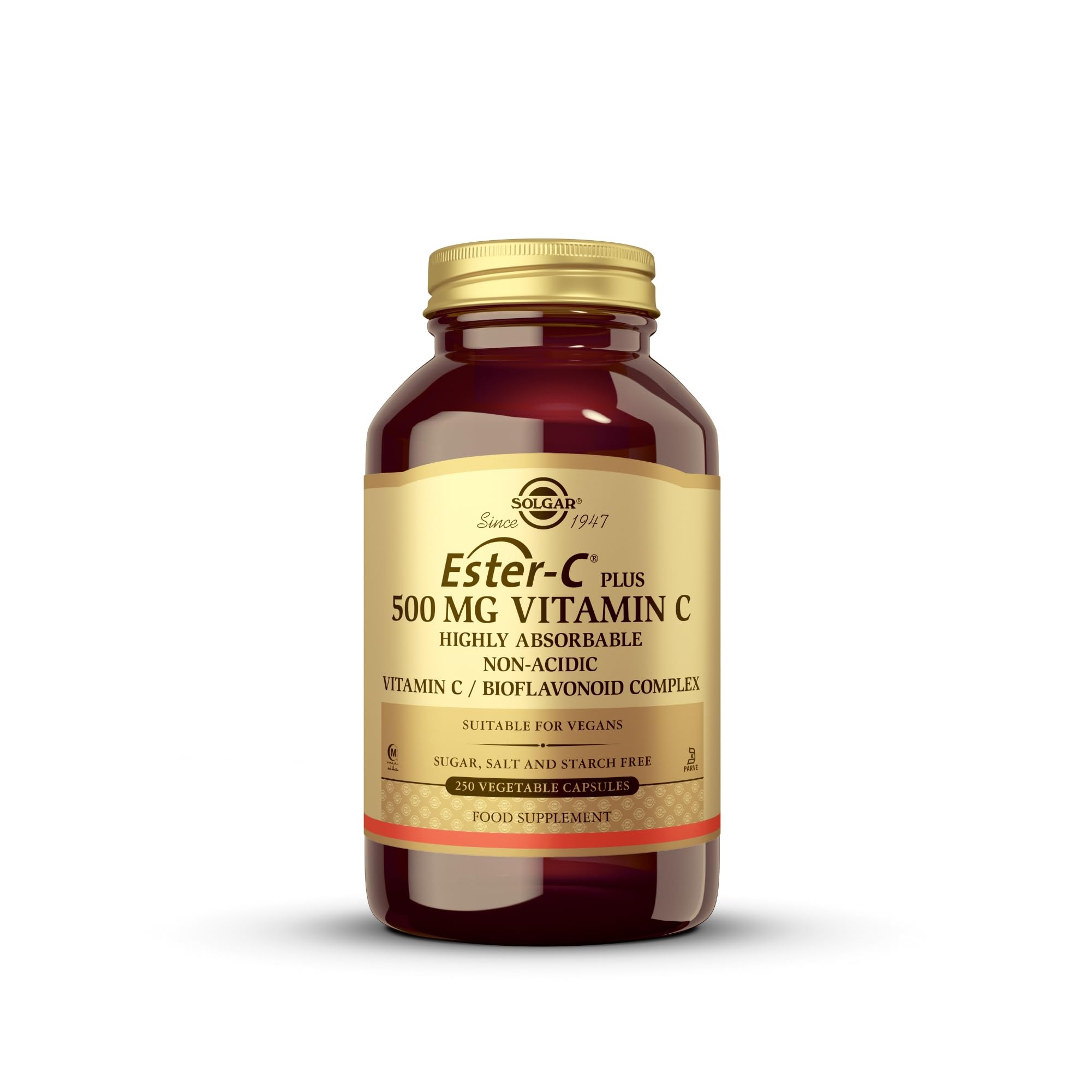 Solgar | Ester-C Plus Vitamina C 500 mg | Alta Absorción | No Ácida | 250 Comprimidos