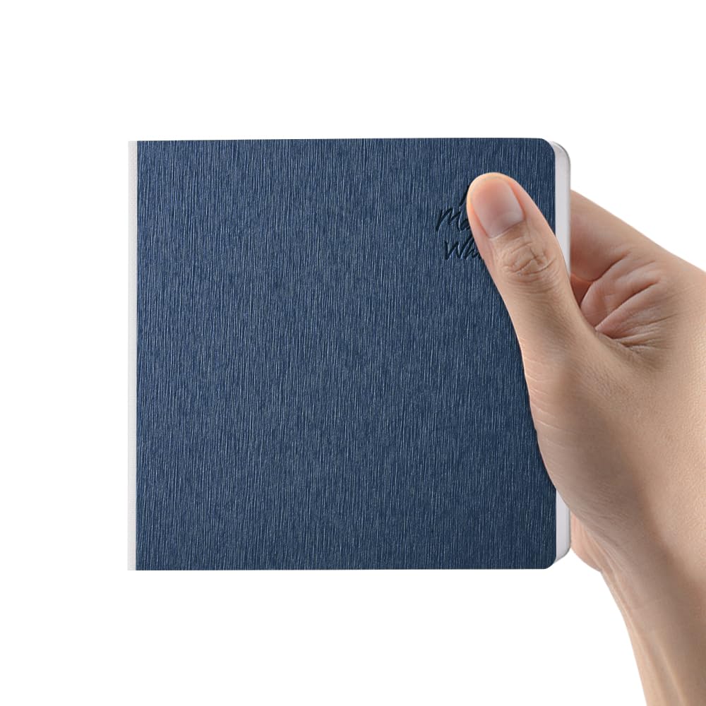 Mifuner Deep Blue Hardcover Sketchbook Square Hardbound Sketch Journal 4.7 x 4.7 Inch 42 Sheets Art Book 250GSM Ultra Smooth Paper Ideal for Pencils,