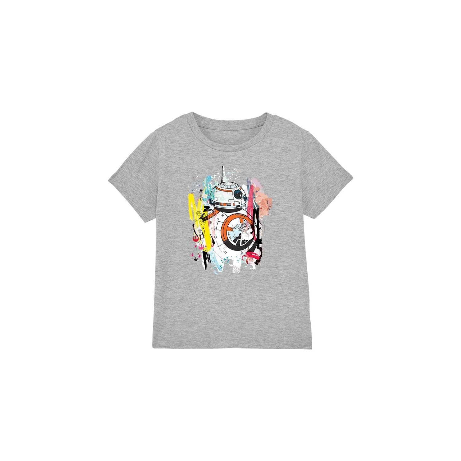 Star Wars Unisex Kids Athletic Heather Bb8 Abstract T Shirt, 3-4 Years