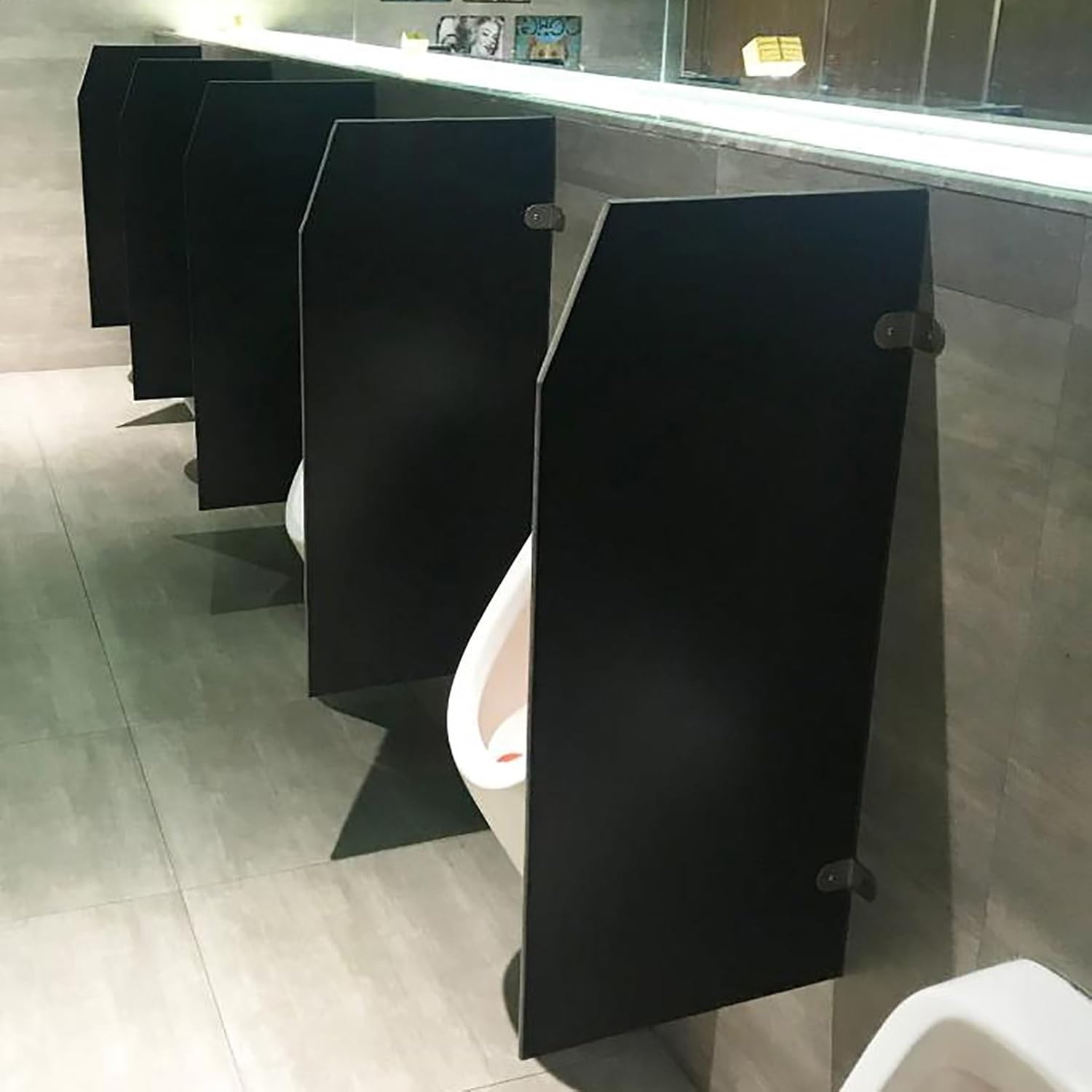 Urinal Divider,Screen Toilet Partition,Men's Urinal Divider Partition,Room Separating Divider,Wall-Mounted Urinal Accessories with Stainless Steel Corner Code for Hotel/Schools/Kin