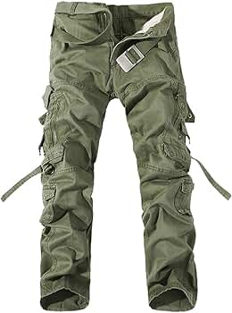 Amazon.co.jp: カーゴパンツ メンズ 無地 ミリタリー 10ポケット