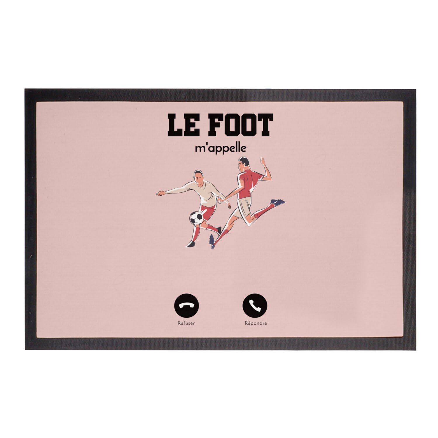 Paillasson Rose Le Foot m'appelle Évitez les Traces de Boue Tapis Football 75x50