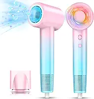 DORISILK Secador de cabelo iônico 110.000 RPM de alta velocidade, secadores profissionais para salão de beleza, secadores de cabelo portáteis leves com bocal, seleção quente e fria, presente para
