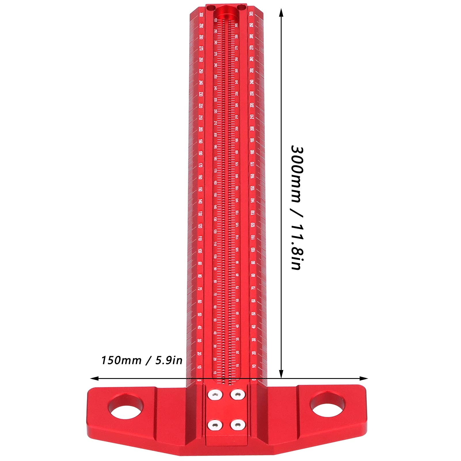 Machinist Gereedschap Houtbewerking Tool T Liniaal Schuifmeter Aluminiumlegering Scribe Liniaal Dieptemeter T-Square Scribing Meetinstrumenten Markeermeter Machinist Gereedschap Houtbewerking Tool T Liniaal Schuifmeter Aluminiumlegering Scribe Liniaal Dieptemeter T-Square Scribing Meetinstrumenten Markeermeter