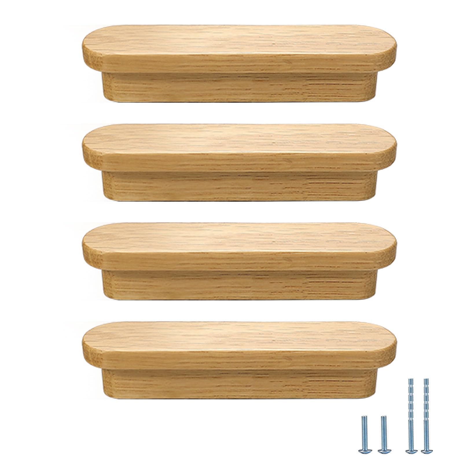 Evionlin 10 Pcs Oak 3.85 in Widened Wooden Cabinet Door Handle Wardrobe Door Drawer Door Pull