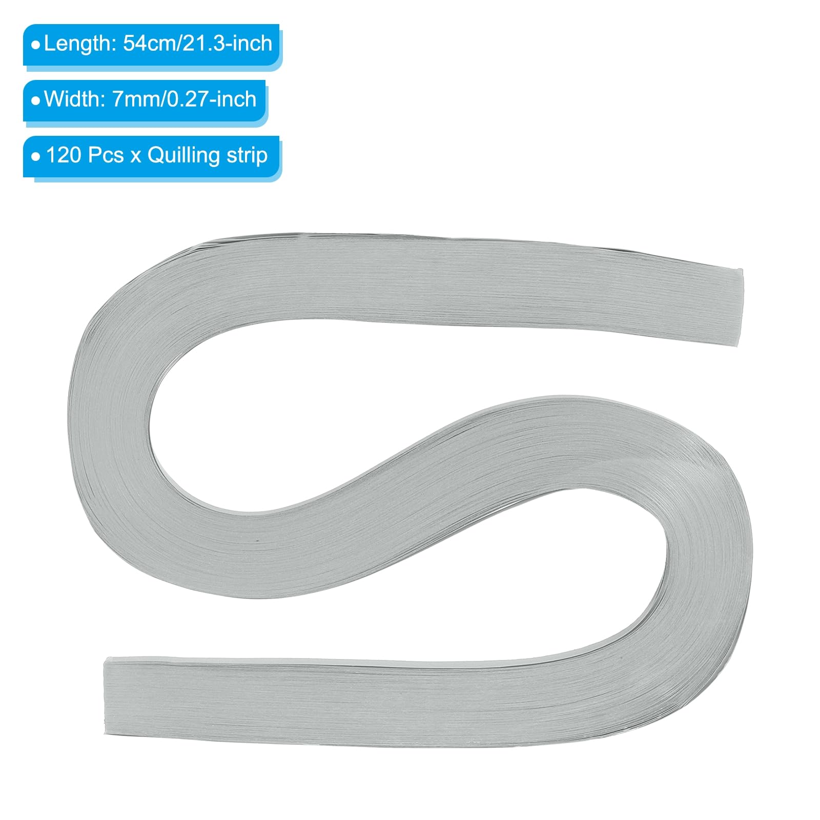 PATIKIL Quilling Strips Paper 120pcs 9/32"(7mm) 54cm Origami Paper Quilling Strip for Art DIY Hand Craft Christmas Light Grey - Image 2