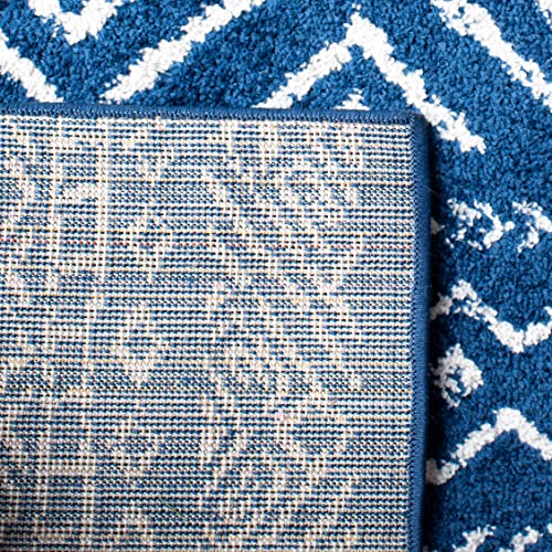 Tapete decorativo SAFAVIEH 2' x 5' azul marino y marfil miniatura 5