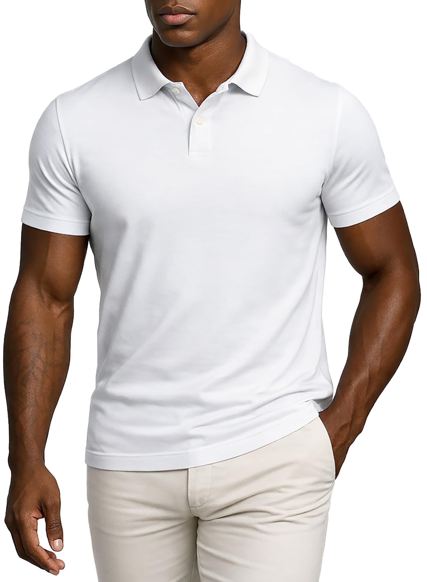 Leif Nelson Poloshirt Herren Slim Fit, 100% Baumwolle, Kurzarm Polohemd, körpernaher Schnitt, Casual Business Sommer Shirt