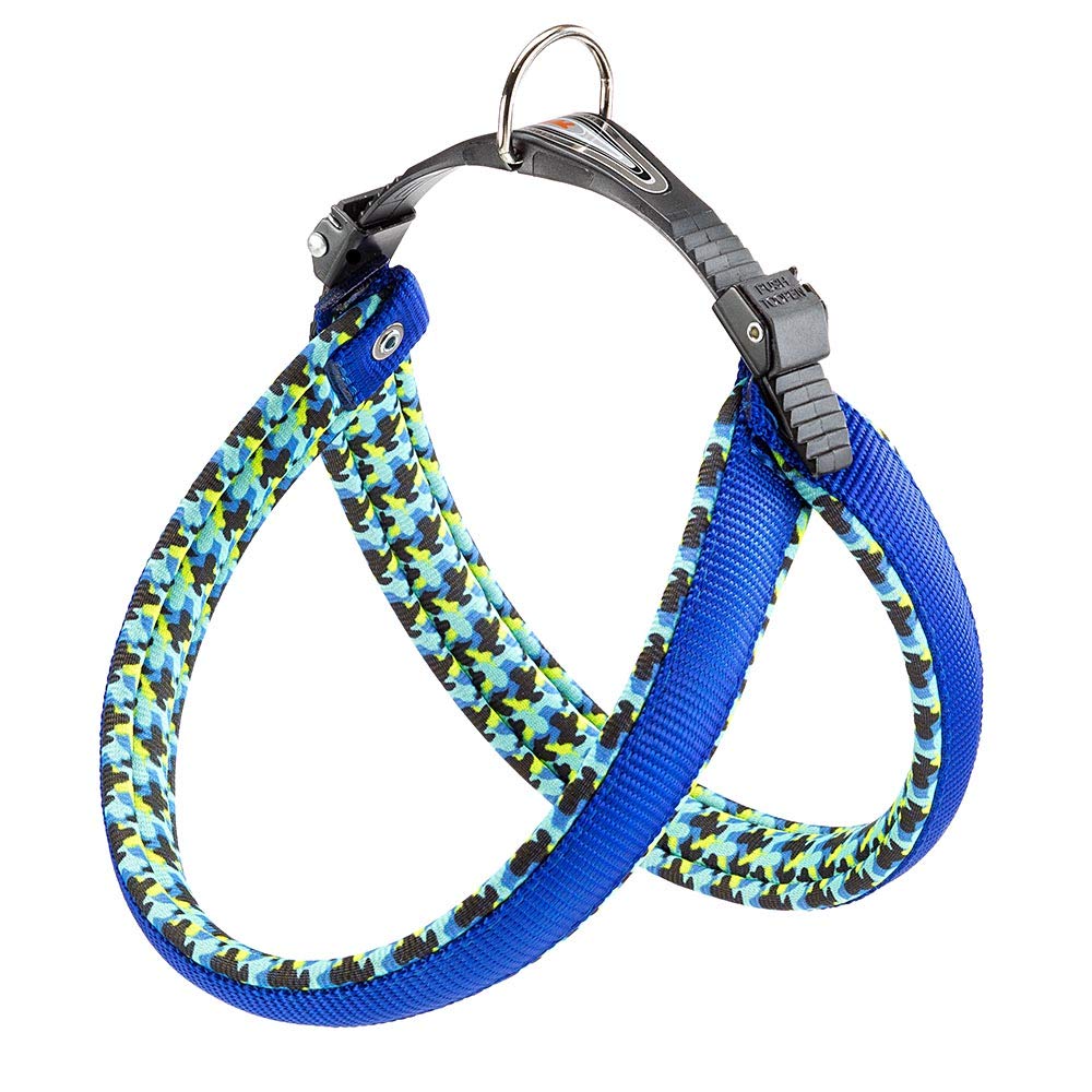 Ferplast Harness for Medium-Sized Dogs AGILA FANTASY 4 Dog Harness with Soft Padding, Quick Release and Attachment System, Chest Size 44-52 cm. Blue
