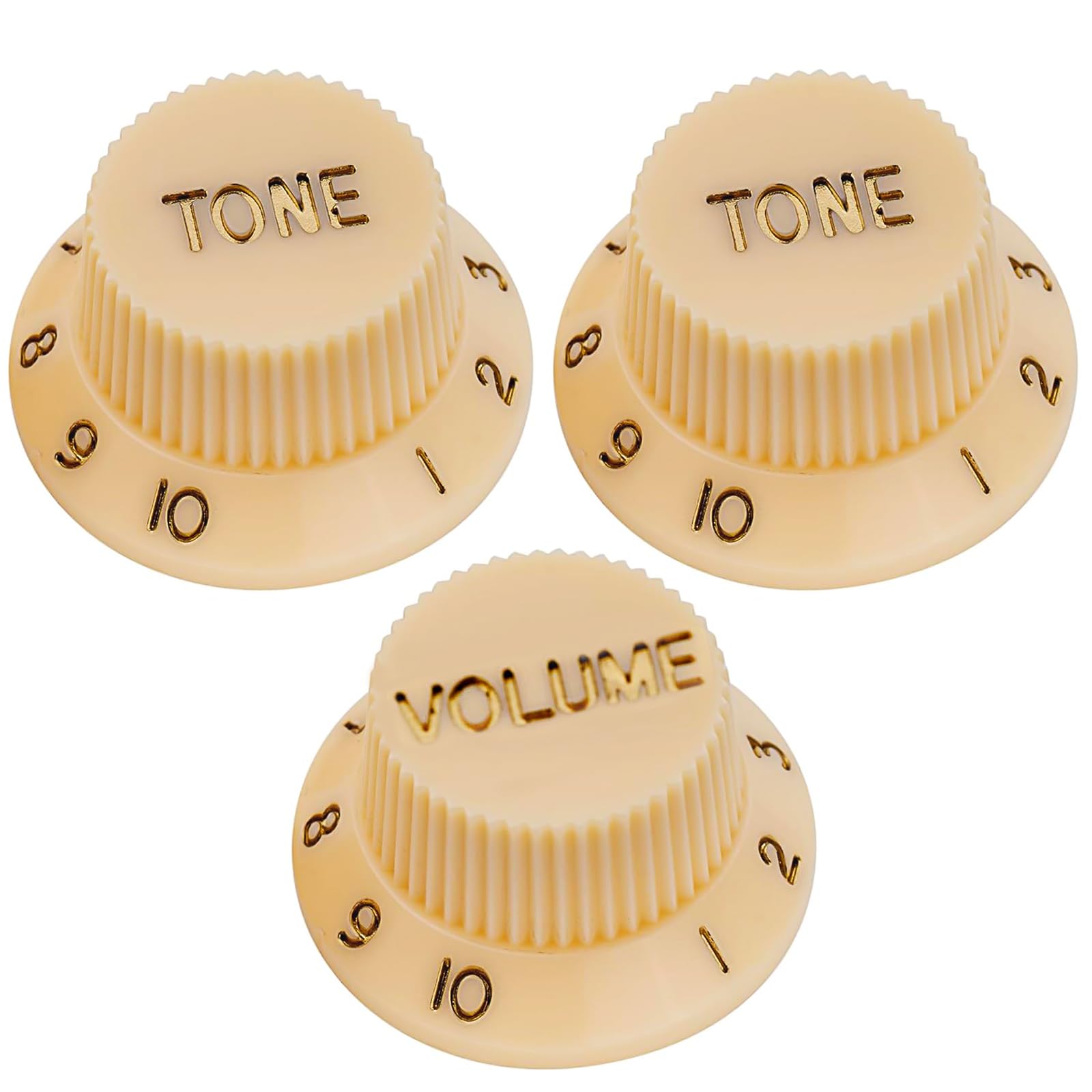 Musiin Guitar Knob Caps Compatible with Fender Squier/Strat with Tone and Volume Control Potentiator Caps (Yellow)