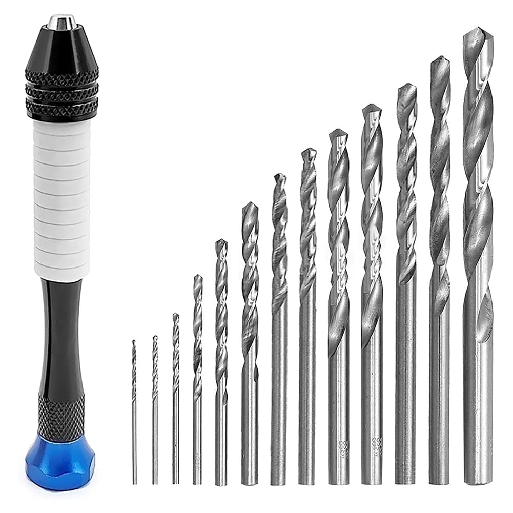 Littimoon 48PCS Pin Vise Hand Drill Set-Mini Micro Craft Jewelry Drill for Hobbyists, Jewelry Repair, Model Making