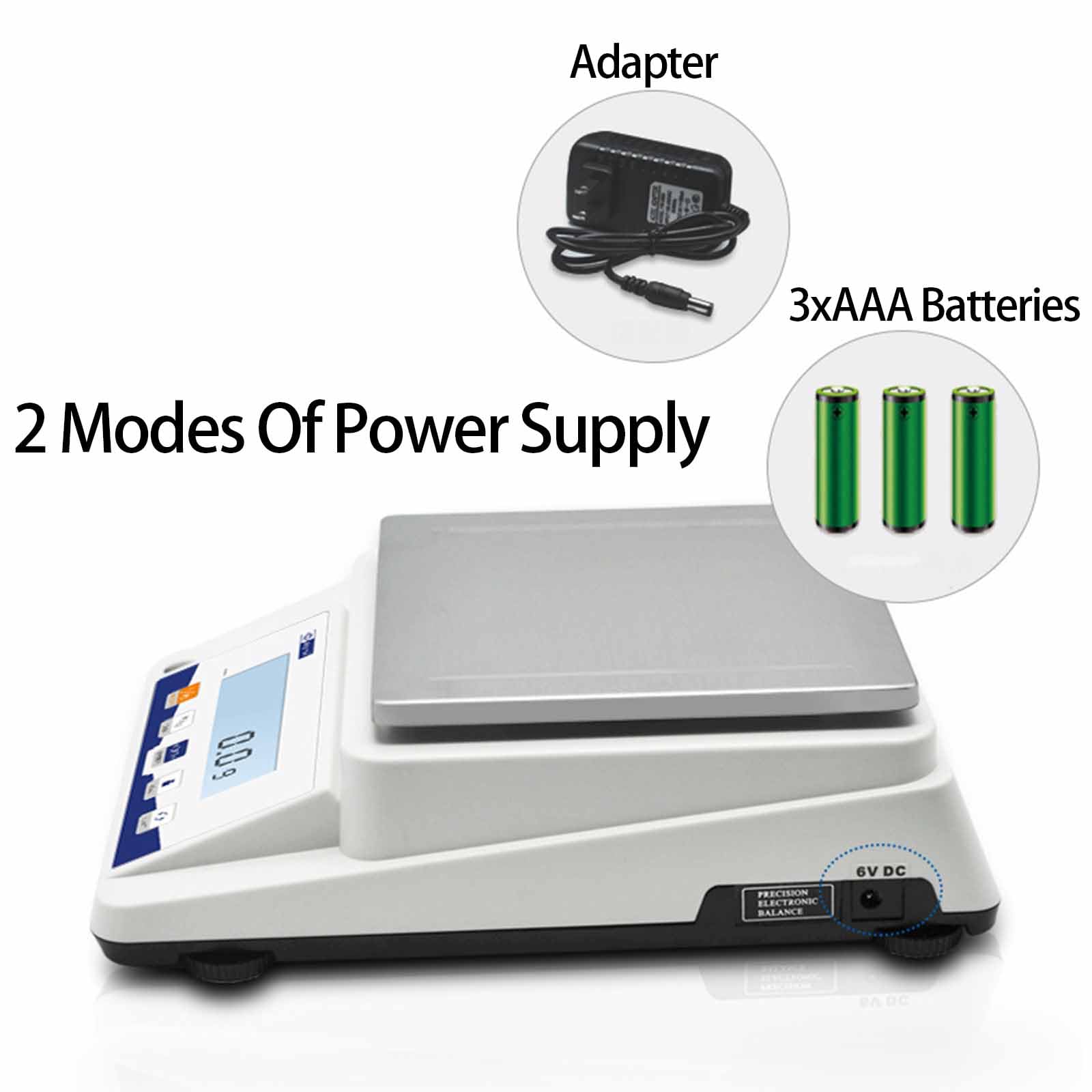 Bilancia elettronica ad alta precisione, bilancia analitica di precisione con conteggio 2100 g/0,1 g e conversione di unità, alimentatore a doppia modalità per cucina da laboratorio di gioielleria