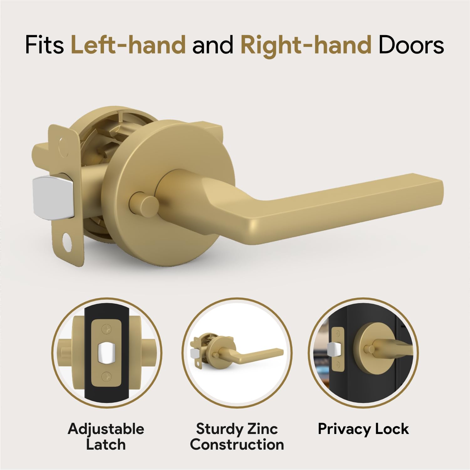 Ensemble De Poignée De Porte LUNEL Conda Alu Gris Carbone 195 Mm - - Poignée De Porte Et Quincaillerie Décorative