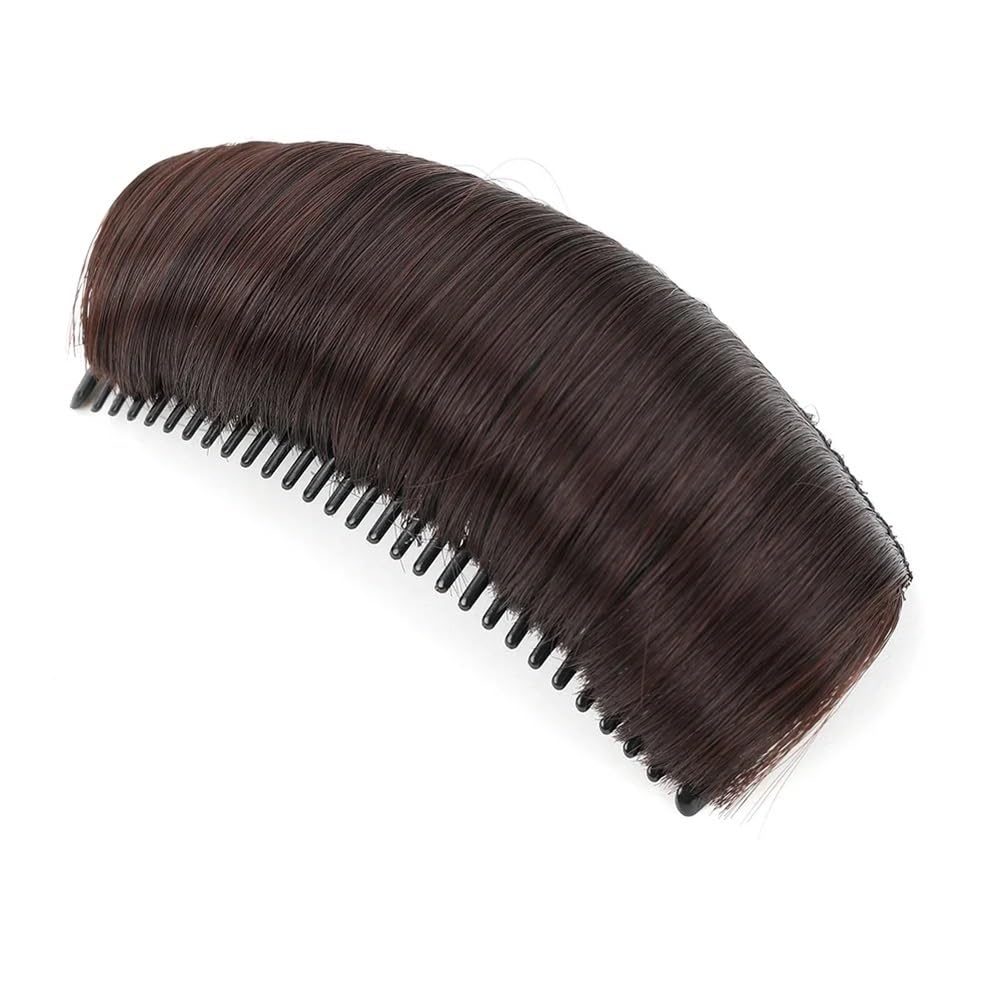 QRSTUVXZY Volume Fluffy Increased Hairs Pad Clip Bun Invisible False Synthetic Haires Base Bump Fluffy Hair Pad Styling Insert Tool(Ginger Brown)
