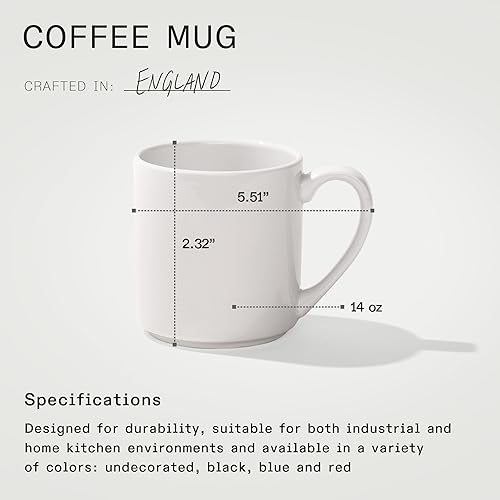 Miniatura 5 de Made In Utensilios de cocina - Juego de 4 tazas de café - 12 oz - Blanco - Porcelana Inglaterra - Apto para lavavajillas y microondas