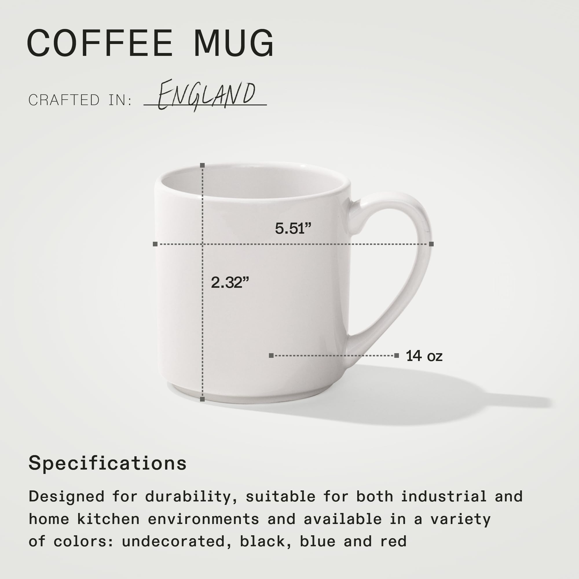 Amazon.com | Made In Cookware | Set of 4 | Coffee Mug Set | 12 oz | White |  Porcelain | Crafted in England | Dishwasher and Microwave Safe: Coffee Cups  & Mugs
