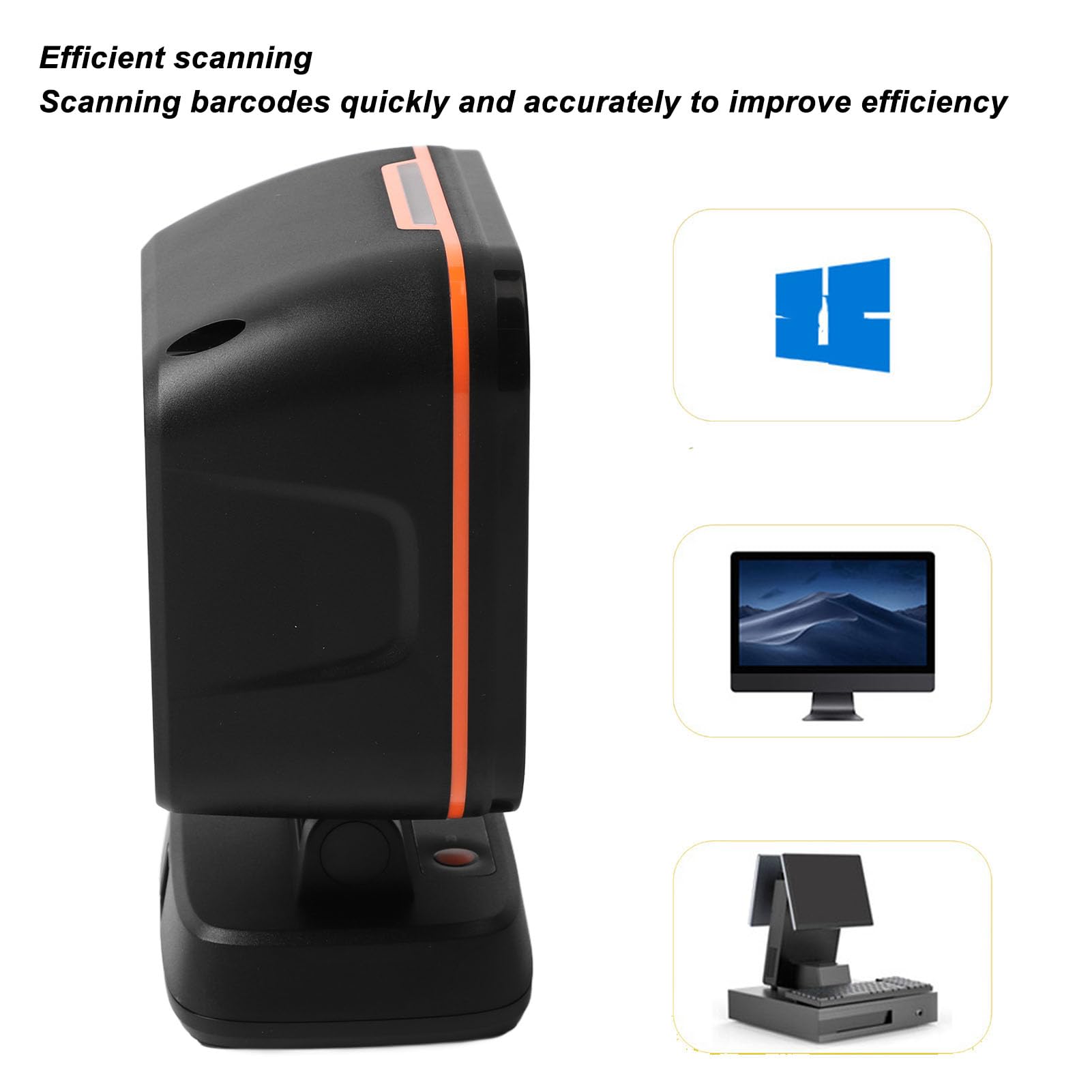 Lettore di Codici a Barre QR, Scanner di Codici a Barre da Tavolo, Rilevamento Automatico Kit Lettore di Codici a Barre Scanner della Piattaforma per Supermercato, Farmacia