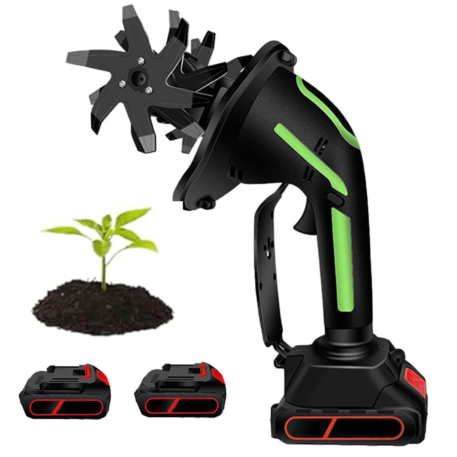 Rotavator électrique 10cm labour de précision avec double batterie autonome