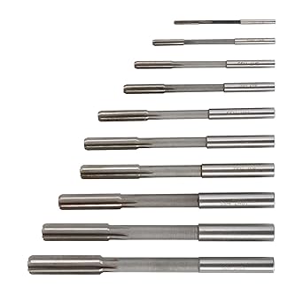 Kimllier 10Pcs Chucking Reamer Set 3-12mm HSS H7 Reamer Set Cutter Milling Reamer Kit for Lathe Machine