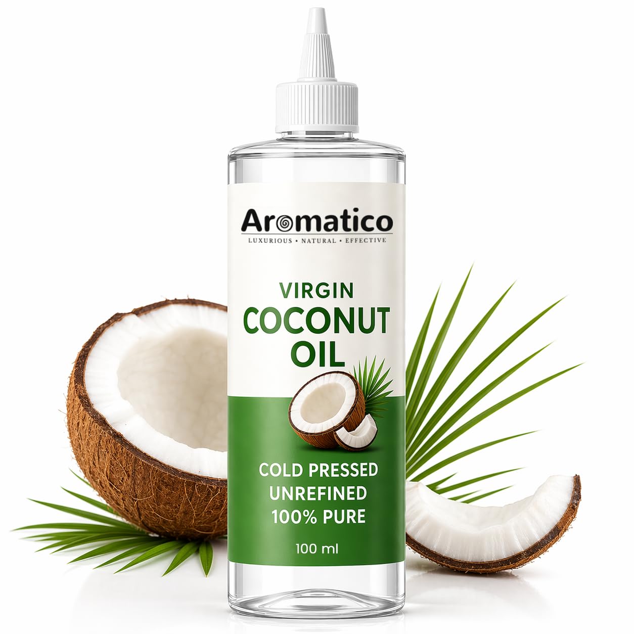 AROMATICO 100% Pure Virgin Coconut Oil Cold Pressed for Healthy Hair & Skin, Natural solution for Moisturised Skin, Hair