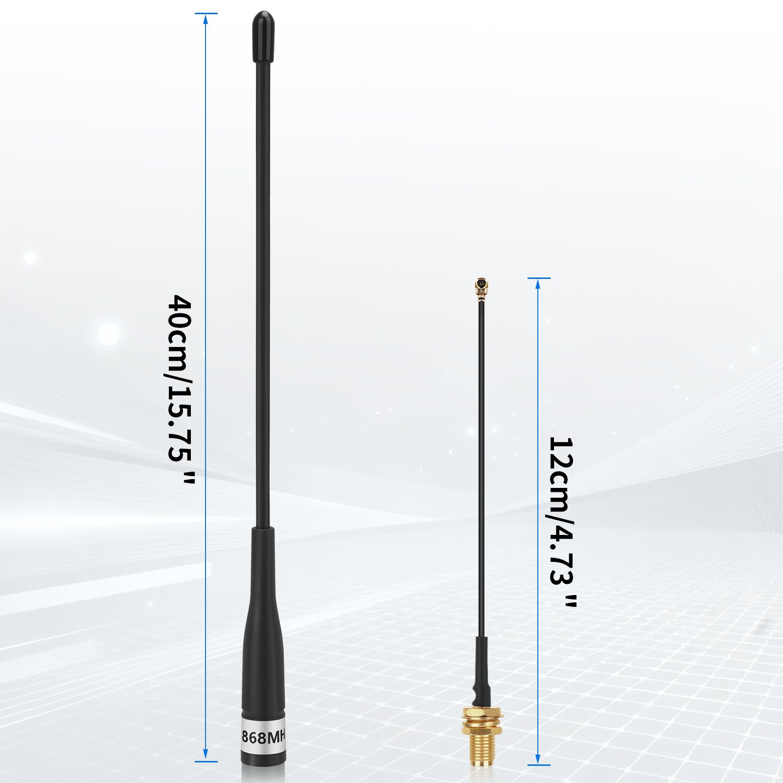 1 antenna LoRa da 868 MHz, guadagno 10dBi per antenna a frusta morbida a lungo raggio Meshtastic 40 cm Omni SMA maschio con cavo di prolunga nero