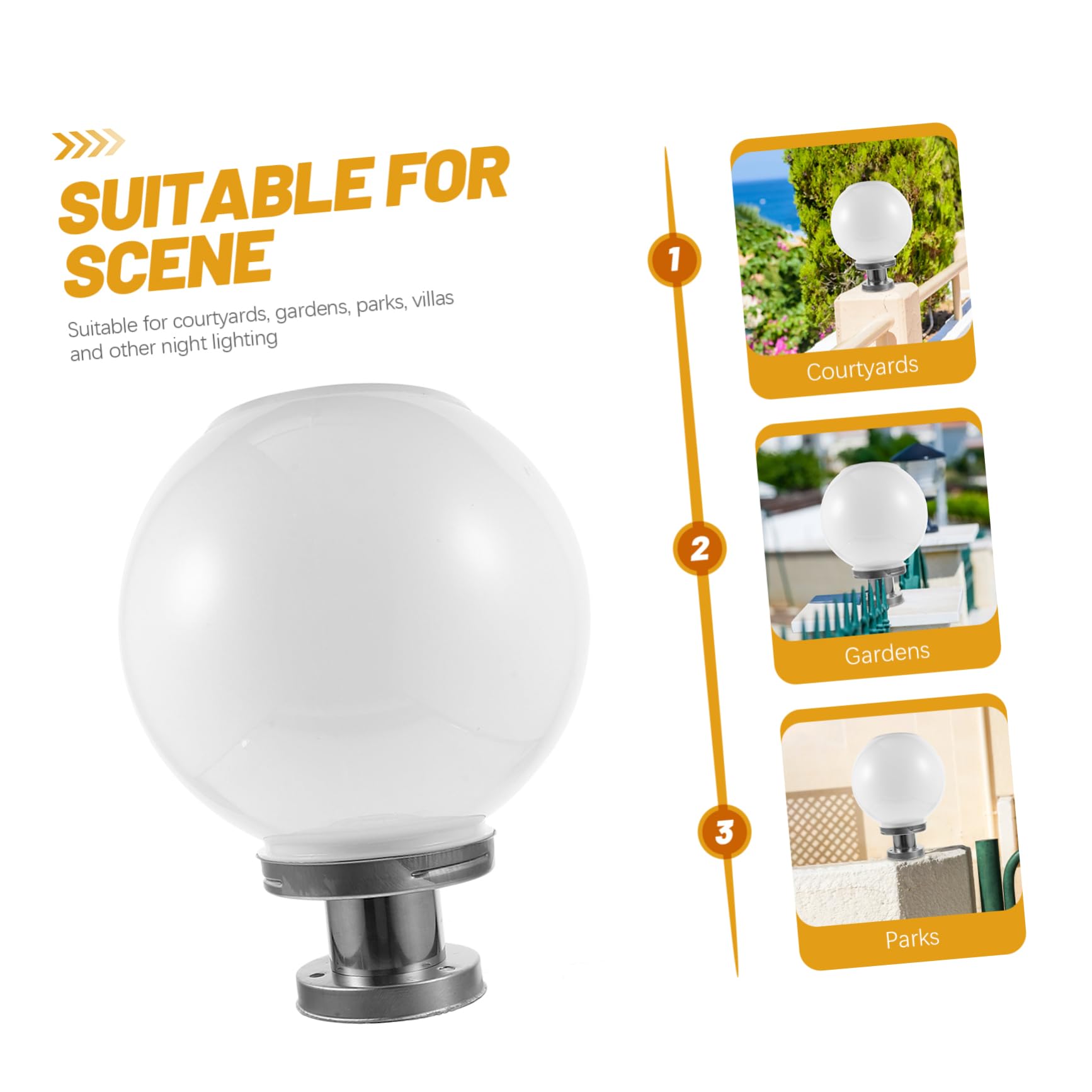 iplusmile Solarbetriebene mit Gesundem Licht Außenleuchte aus Kunststoff Kugelförmige Weiß Energiesparende Solarleuchte für Garten und Innenhofbeleuchtung
