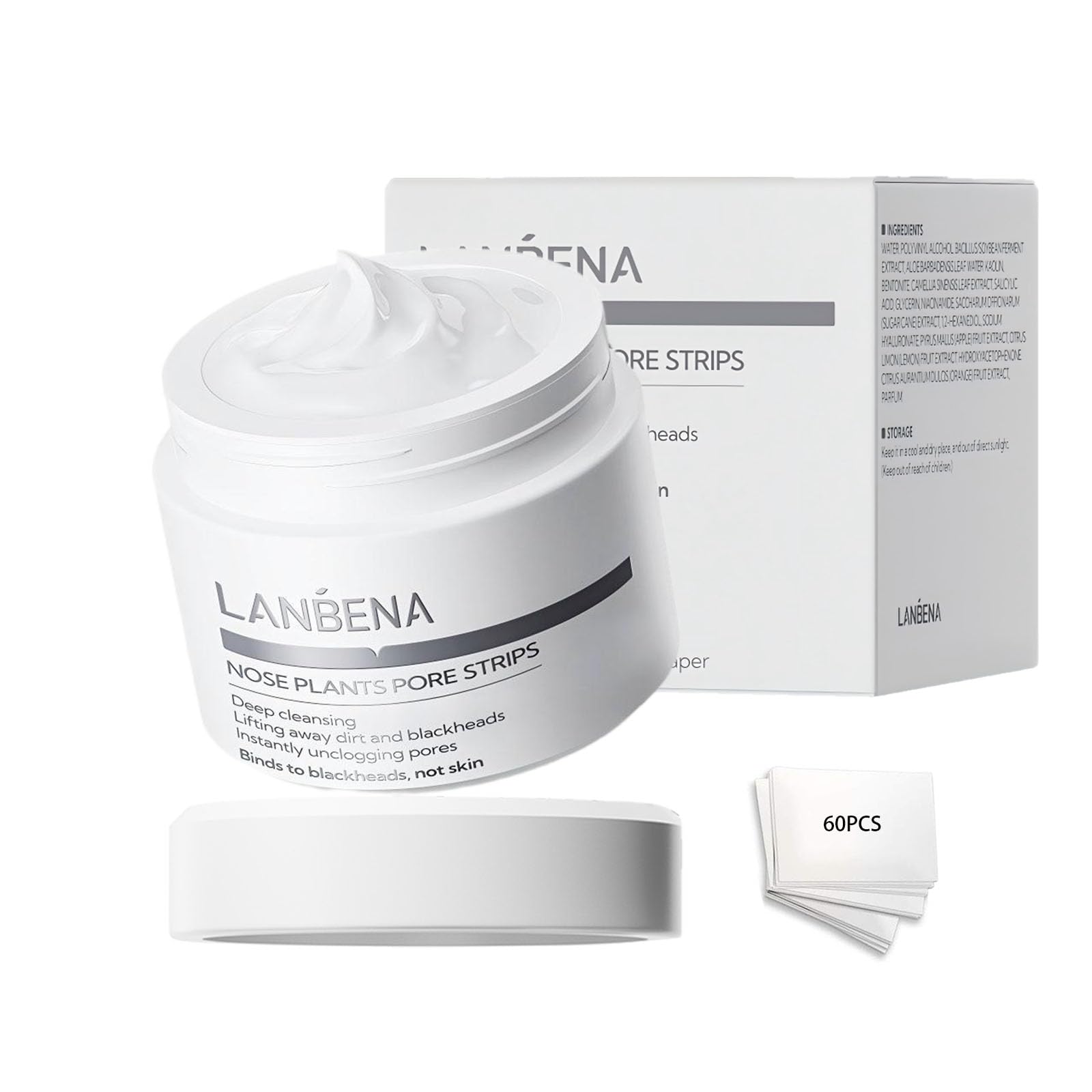 LANBENA Blackhead Remover Mask Nose strips Charcoal Mask Peel off Mask Facial Pore Cleanser Purifying Face Mask 1.06 Ounce