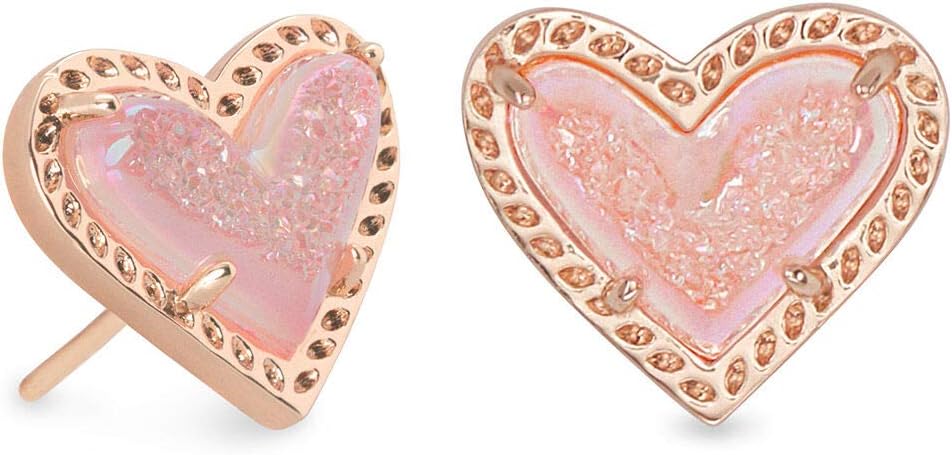 Kendra Scott Ari Heart Stud Earrings for Women, Fashion Jewelry, One Size, Brass Metal