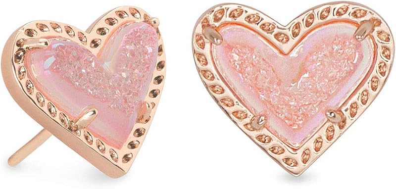 Ari Heart Stud Earrings for Women, Fashion Jewelry
