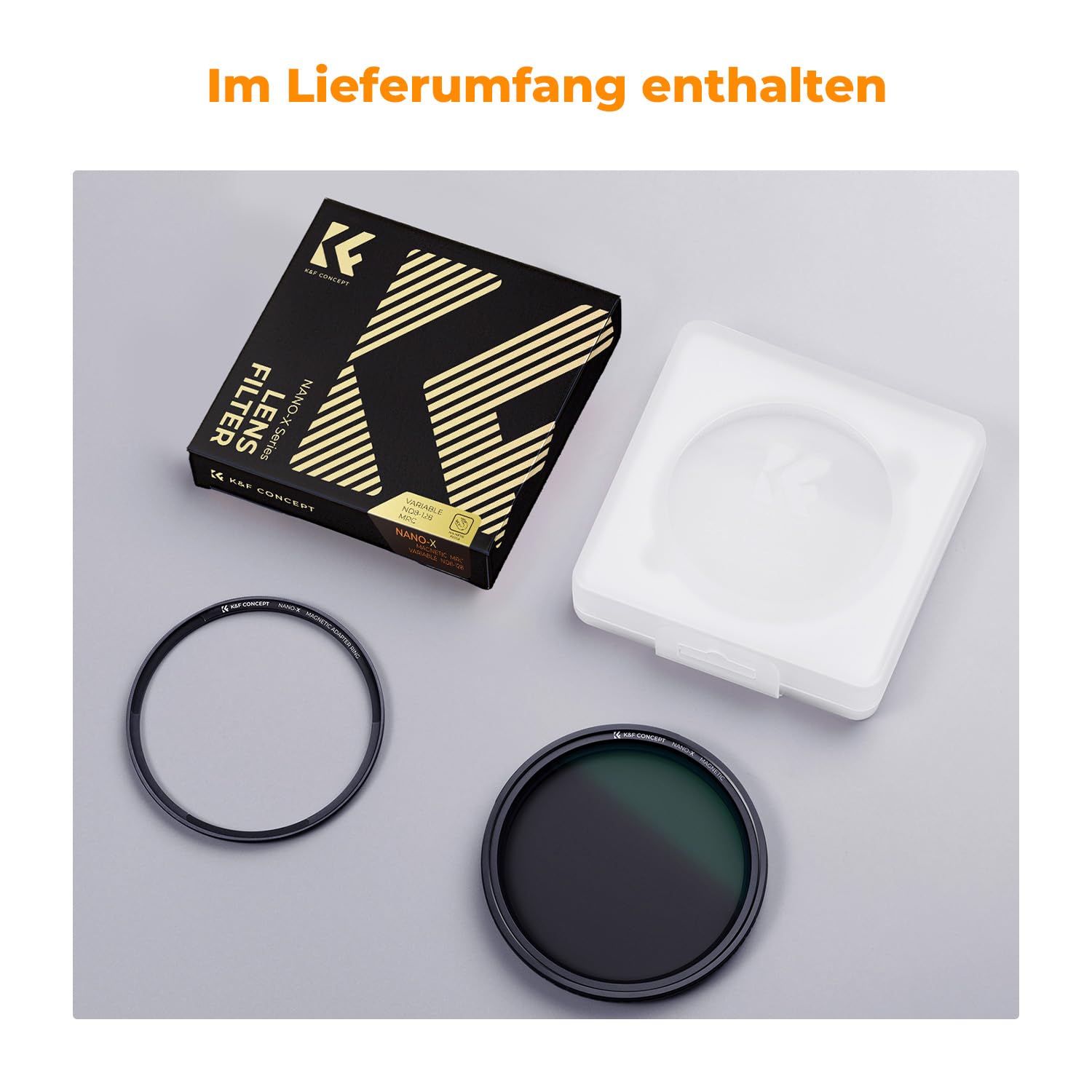 K&F CONCEPT ND Filter 67mm Magnetischer Variabler Graufilter ND8-128 (3-7 Stop) Neutral Graufilter mit Magnetischer Objektivadapter, Nano-Xcel