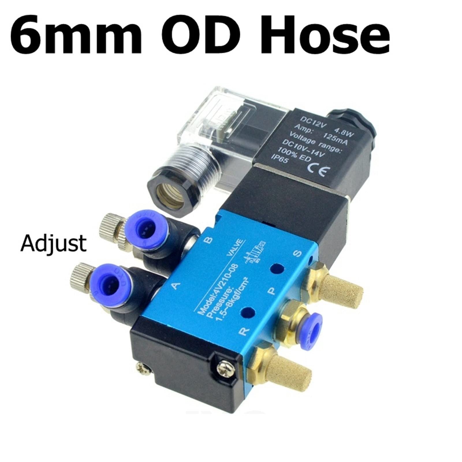 Pneumatyczny elektryczny zawór elektromagnetyczny, 5-drożny, 2 pozycje, 12 V, 24, 220, 6 mm, 8, 10 przyłączy węża, zawór sterujący powietrzem gazowym (SL-6 mm, AC 220 V)