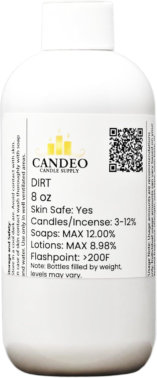 Dirt Fragrance Oil (8oz Bottle) | Candle Making, Soap Making, Room Sprays, Bath Bombs, Lotion, Car Fresheners, Wax Melts | Candeo Candle Supply | Phthalate Free & Prop 65 Compliant