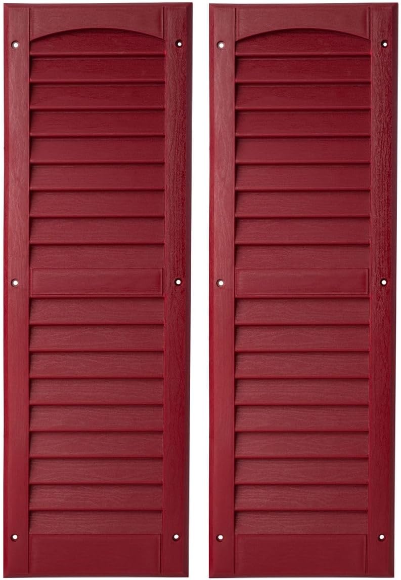 9X27 Louvered Shutters, 2 Packs (White)