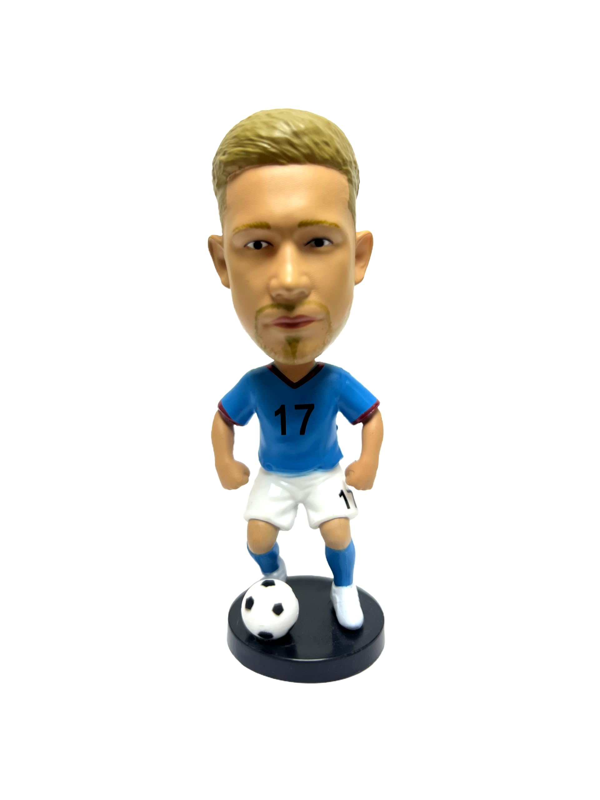 Anime train station Soccer Star, Football Player, Bobble Head, Toy Model Doll, Football Lovers Car decorations(Ronaldo,Messi,Bellingham,Haaland,Benzema,De bruyne) (DE BRUYNE)