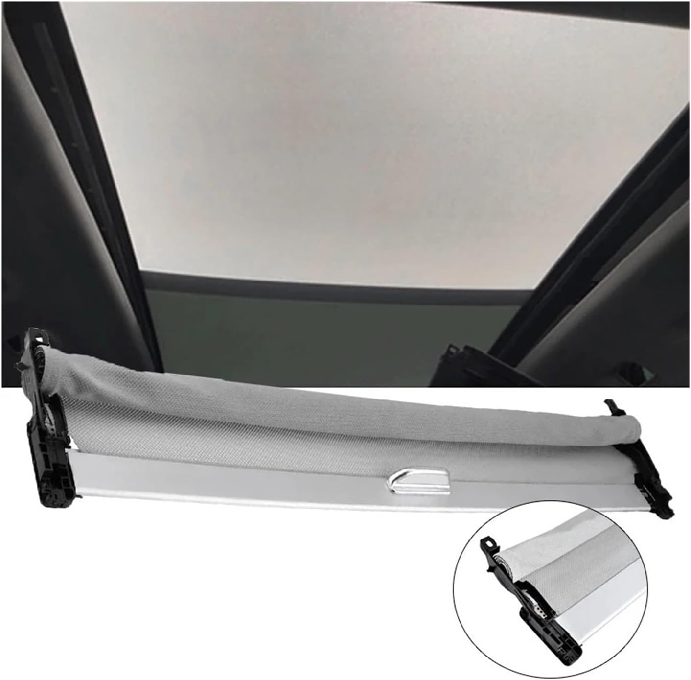 Car Sunroof Curtain Cover Skylight Sunshade Assembly Sunroof Visor Compatible For Audi A1 A3 Q2 RS3 8VD877307(Gray)