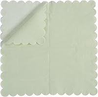 Vista 3 de 100 paquete de servilletas de cóctel de 2 capas con borde festoneado, servilletas de postre plegadas de 5 x 5 pulgadas, servilletas desechables